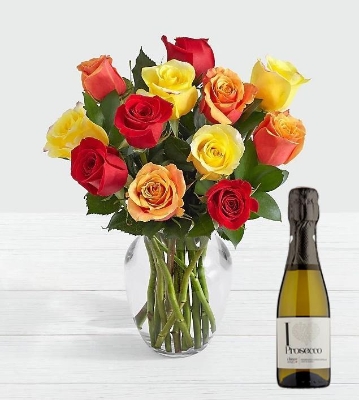 Bright Mix Roses With Prosecco