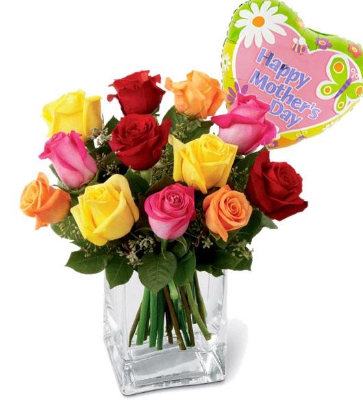 mothers day flowers and balloons