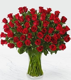 Luxury 50 Red Roses Bouquet