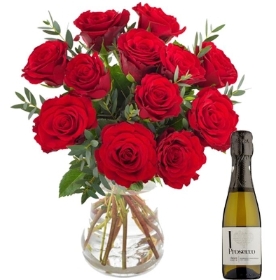Red Roses With Prosecco