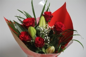 White lily Red Rose Bouquet