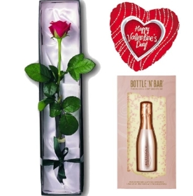 Single Rose, Chocolate & Rose Prosecco