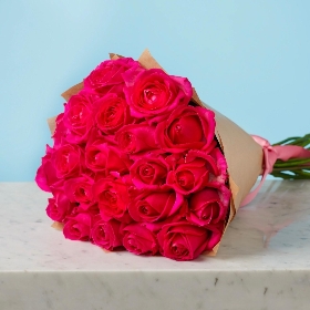 20 Hot Pink Roses